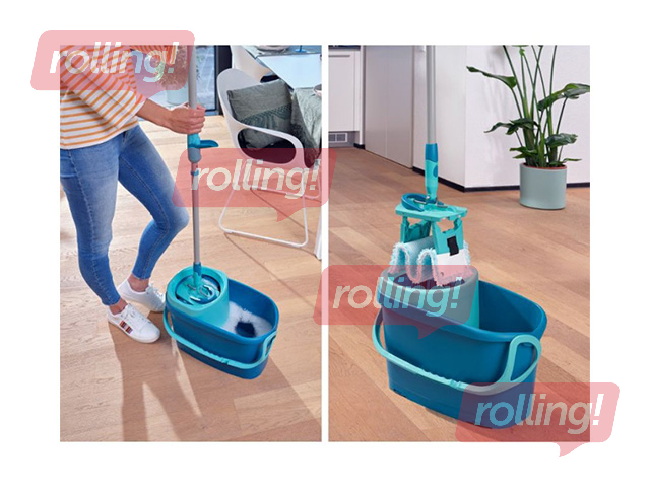 Grīdas uzkopšanas komplekts Leifheit, Clean Twist M Ergo+līdzeklis Power Cleaner 1l