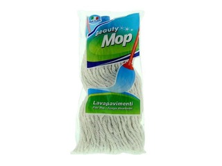 Mops, bārkstains, kokvilnas, balts, 120g, 23cm