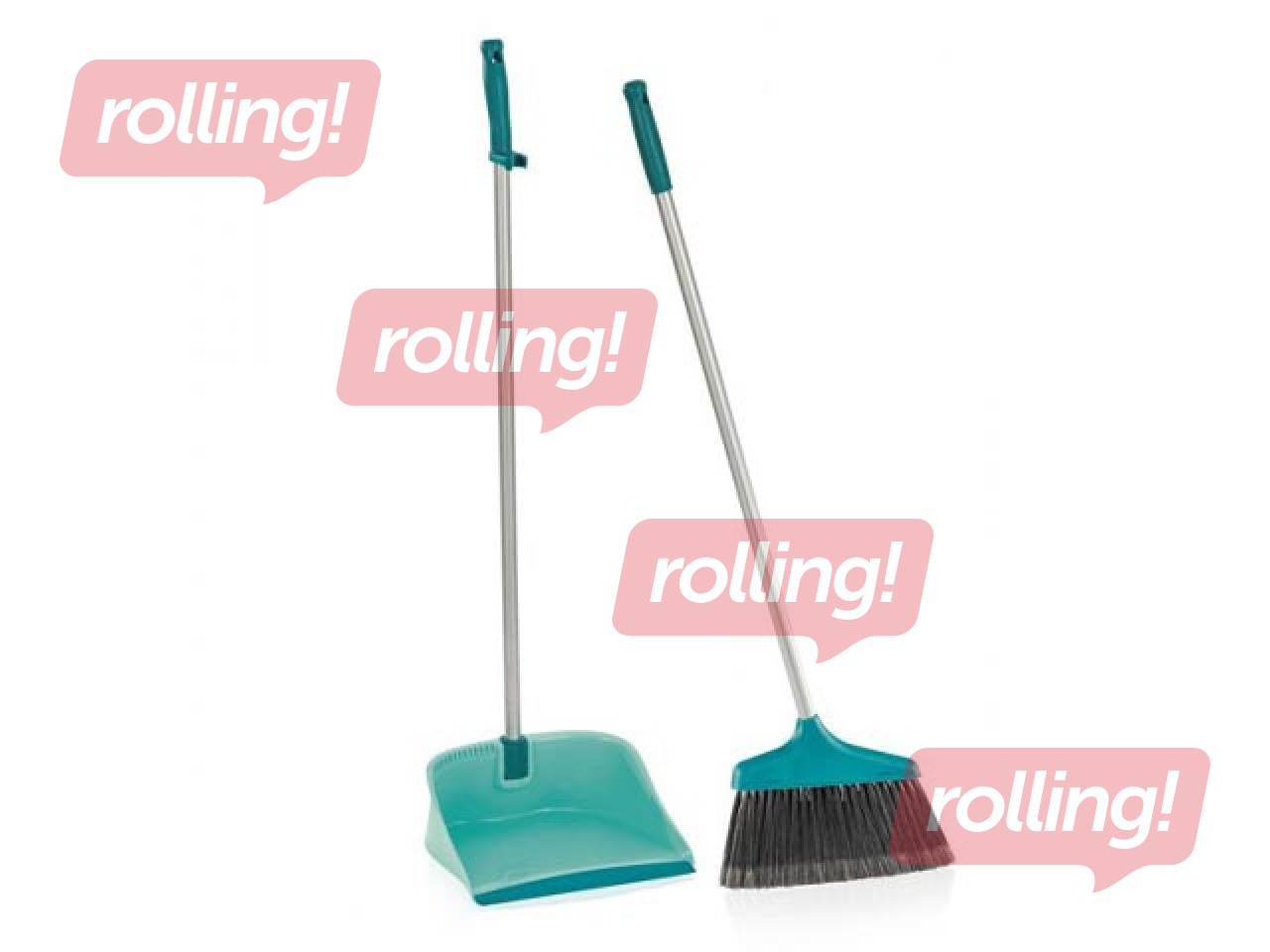 Floor broom with handle and dust pan, LEIFHEIT