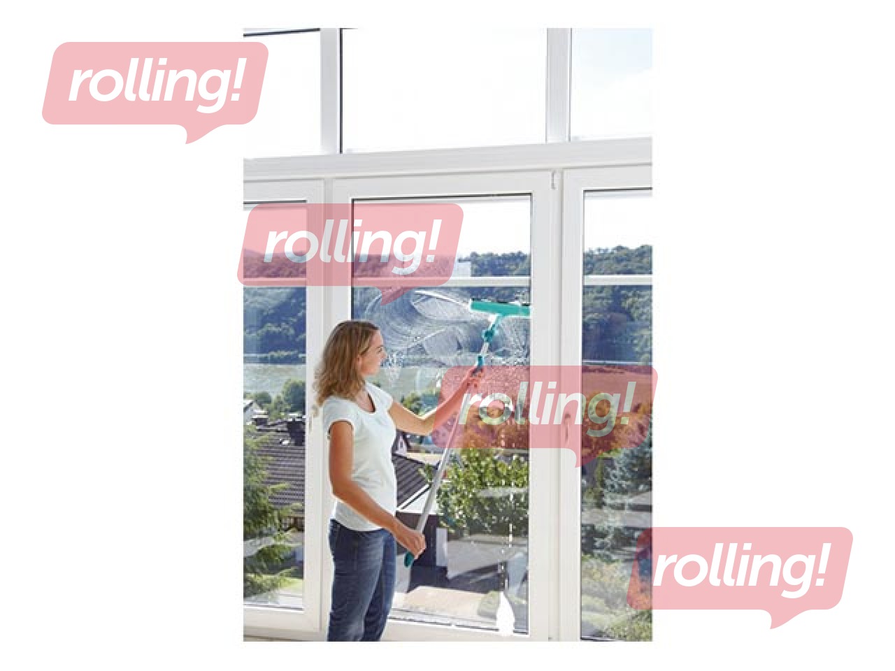 Logu birste ar teleskopisku kātu 3in1 LEIFHEIT 33cm