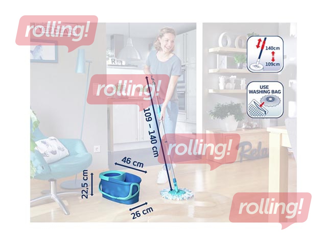 Floor cleaning set Leifheit, Clean Twist Disc Mop Ergo