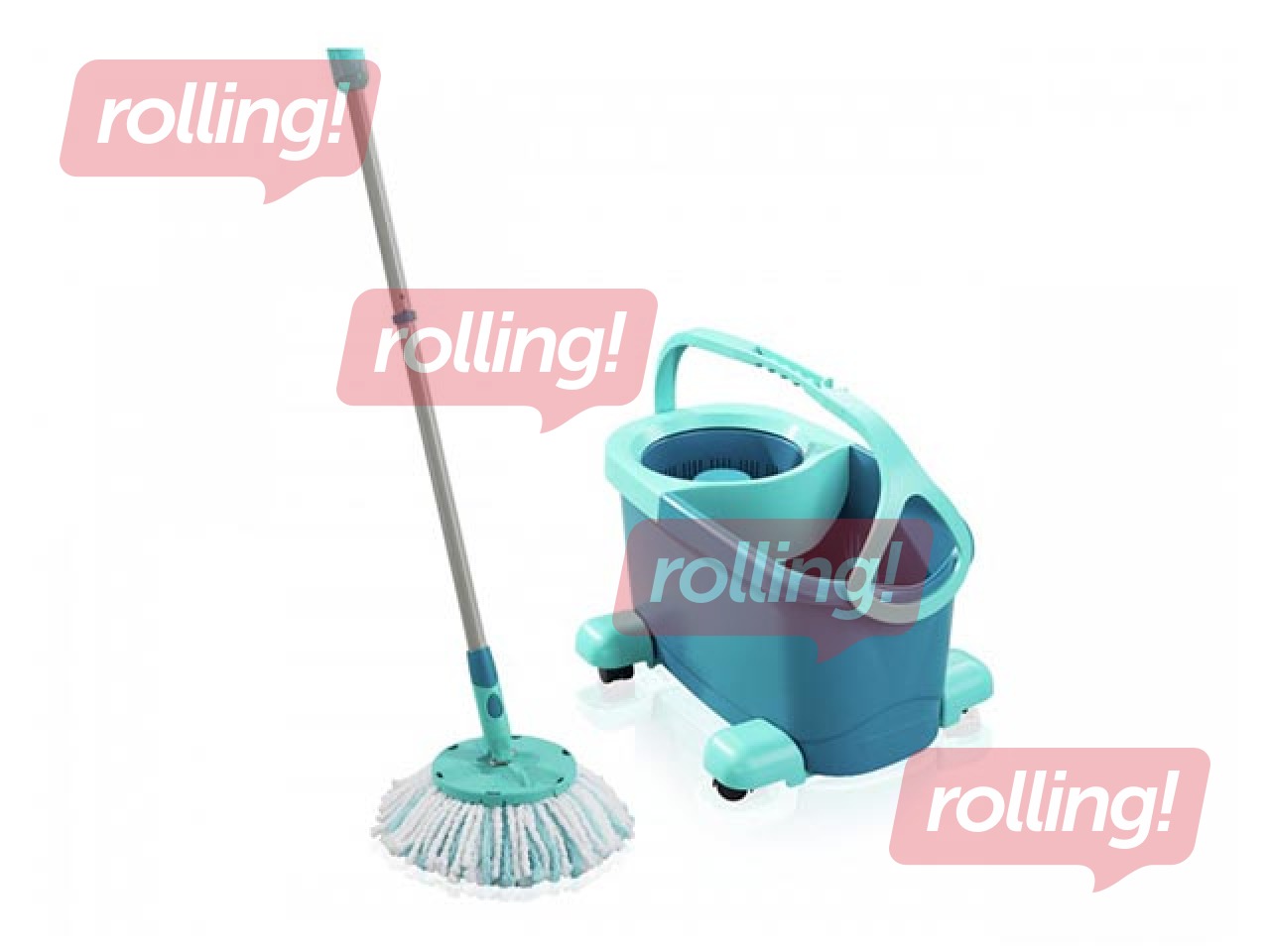 Grīdas uzkopšanas komplekts Leifheit, Clean Twist Disc Mop Ergo Mobile, uz ritenīšiem