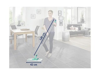 Щетка для пола со стальной ручкой Leifheit Profi XL Micro duo, 42 см