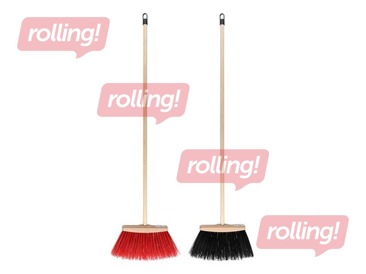 Āra birste Saima Broom, melna, sarkana