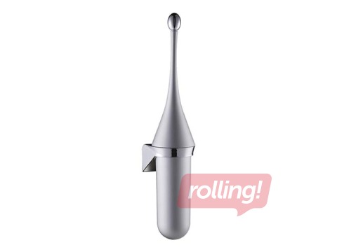 Tualetes birste ar turētāju, stiprināma pie sienas, pelēka