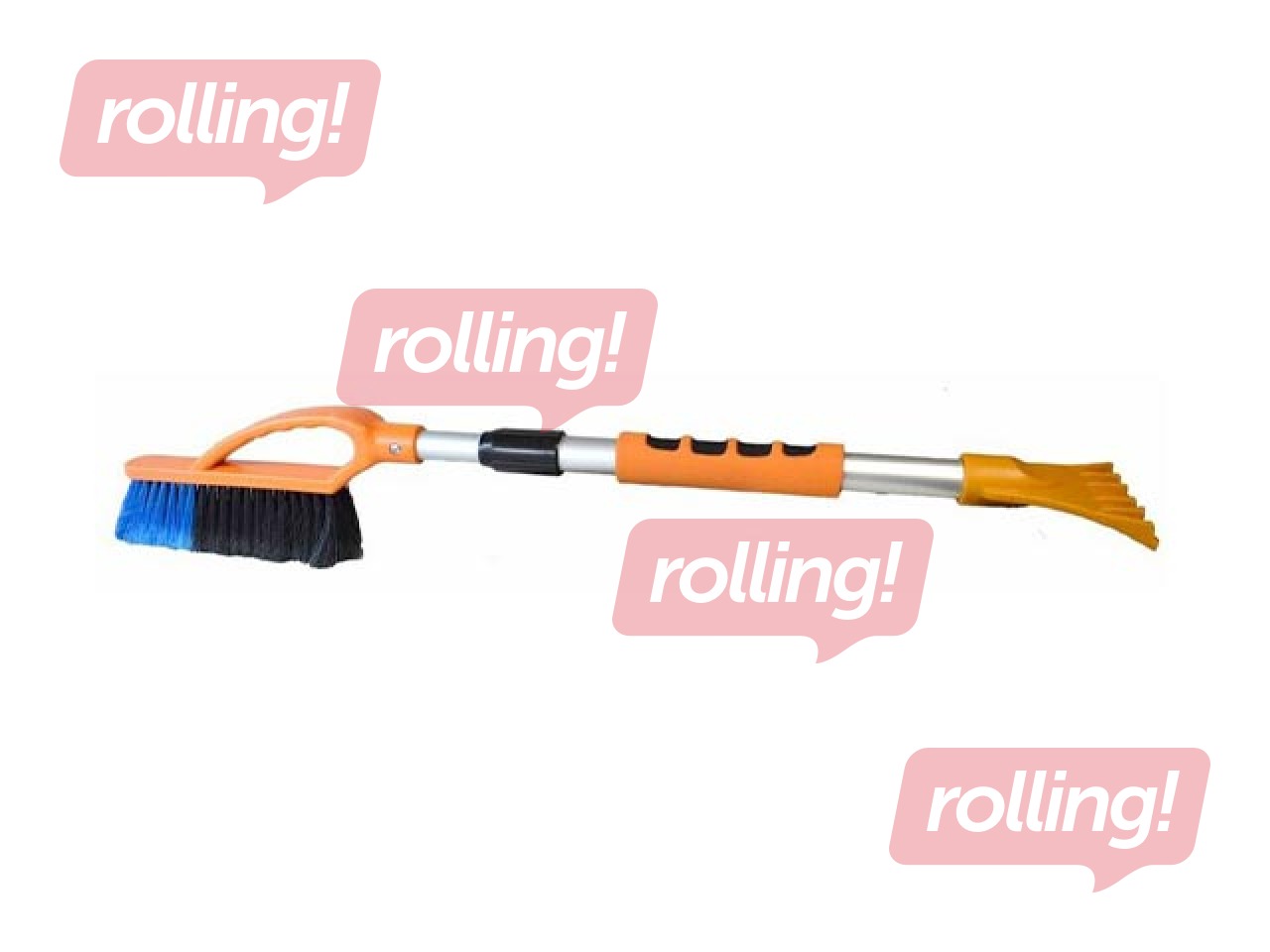 Sniega birste ar skrāpi, izvelkama, 760-1040mm