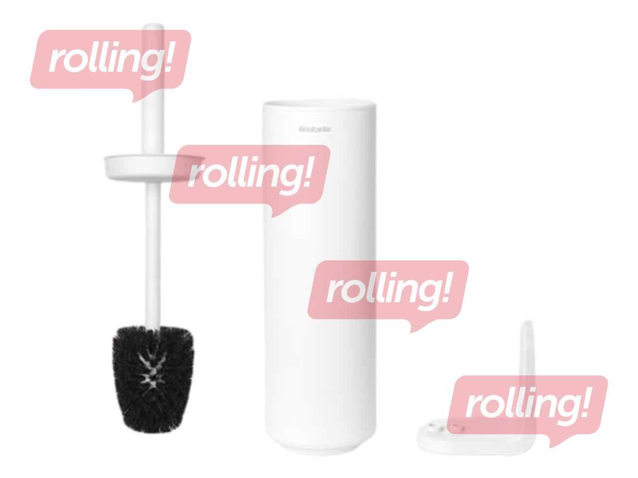 Mineral Toilet Brush with Holder MindSet, White