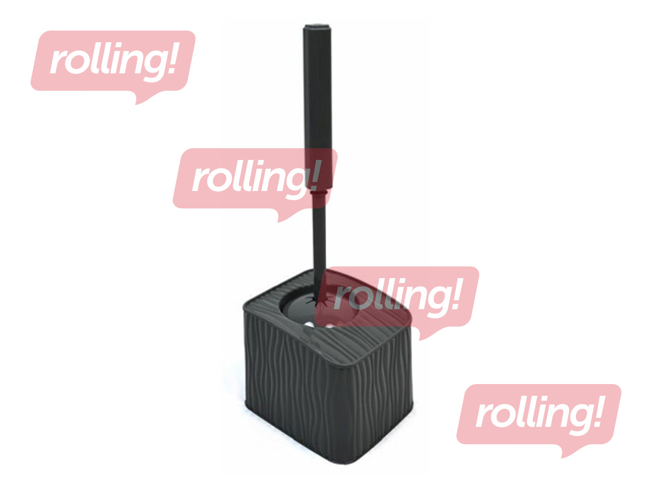 Tualetes birste Ozer Wavy ar turētāju, melna