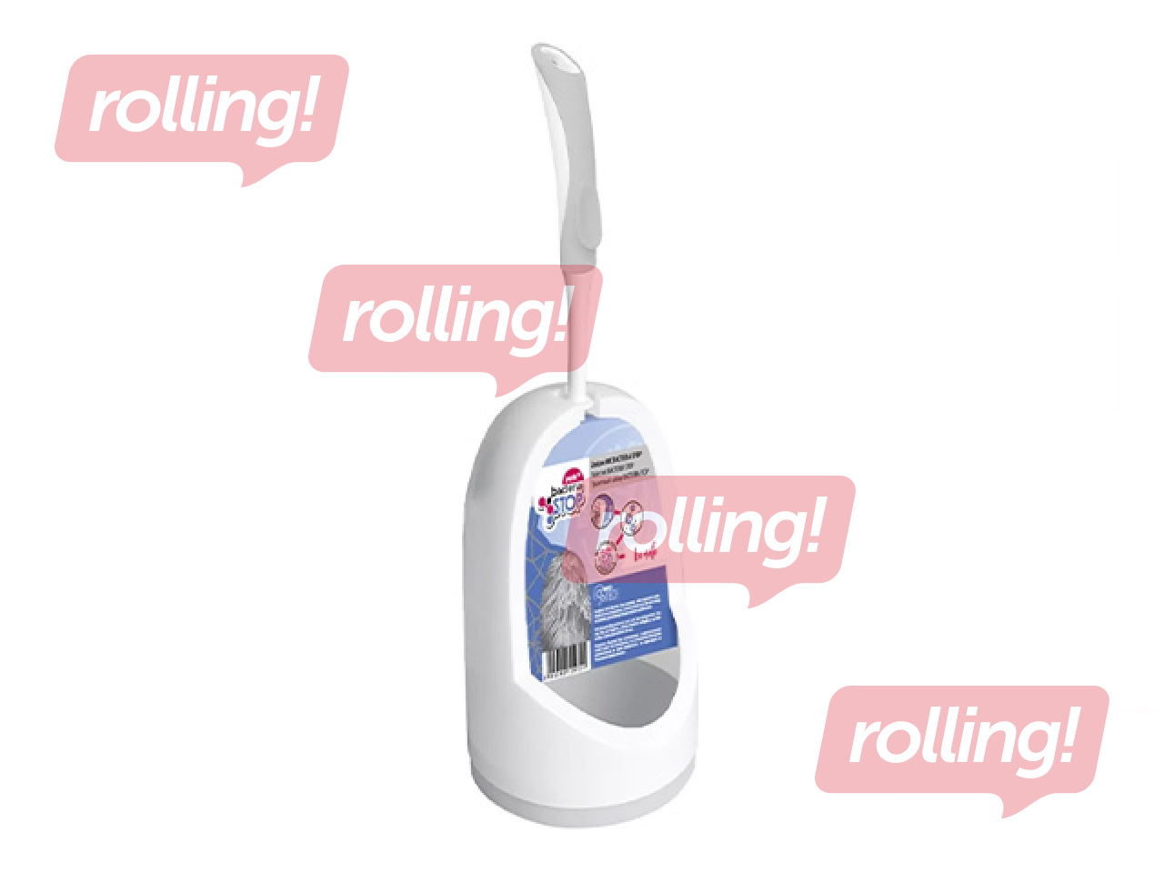 Tualetes birste York Bacteria Stop ar turētāju, balta