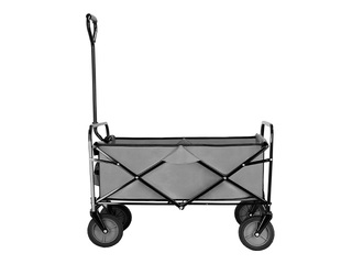 Dārza ratiņi Springos, salokāmi, pelēki, kravnesība 80kg, 105l