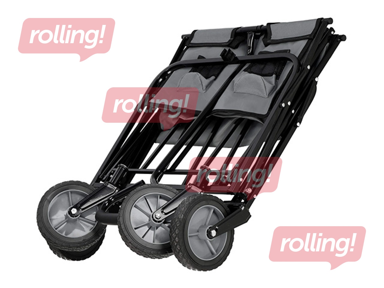 Dārza ratiņi Springos, salokāmi, pelēki, kravnesība 80kg, 105l