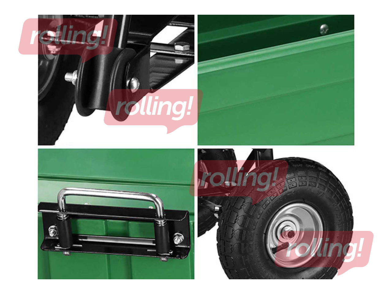 Dārza ratiņi Springos, zaļi, kravnesība 250kg