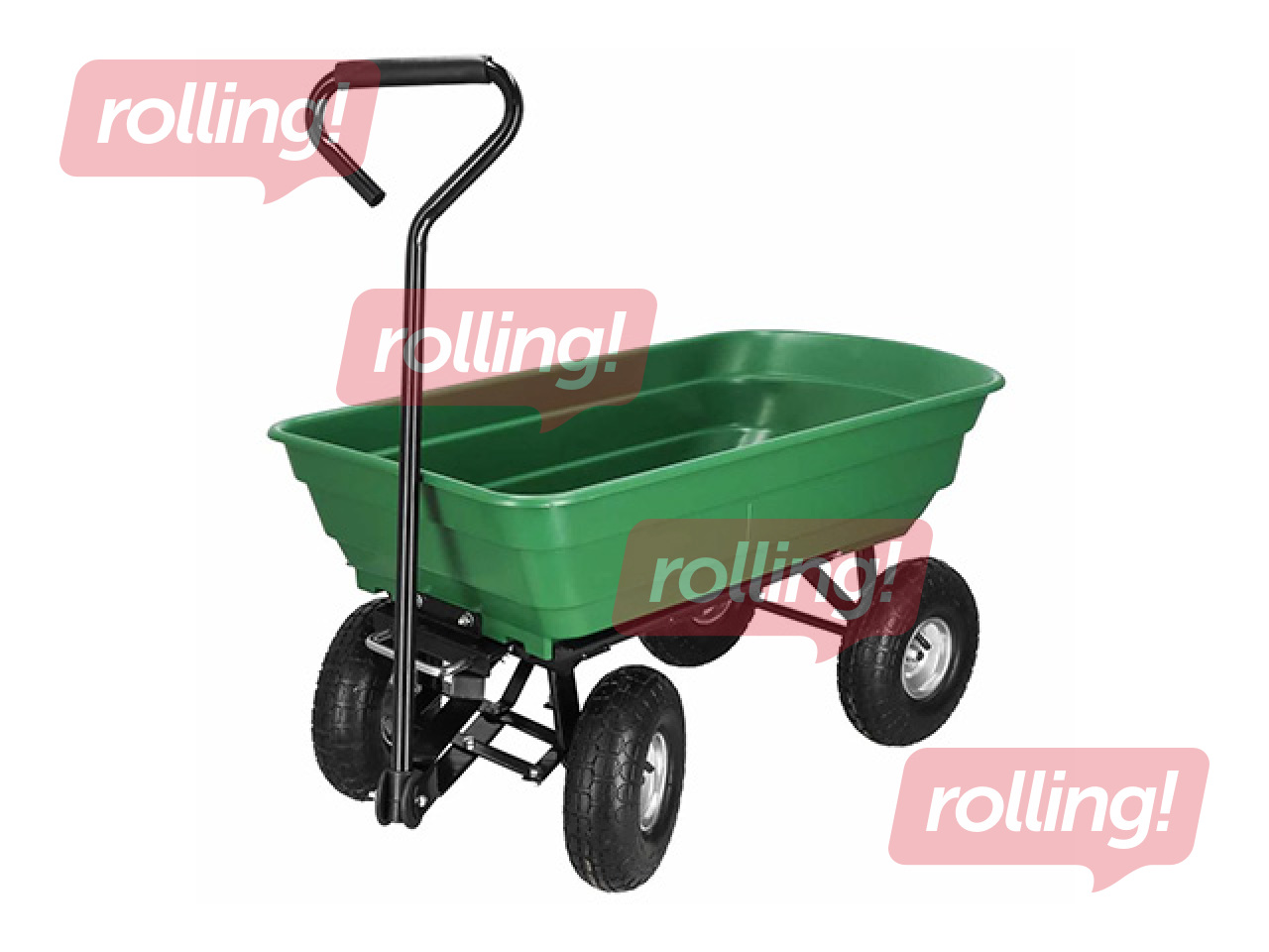 Садовая тележка Springos, зеленая, грузоподъёмность 250кг