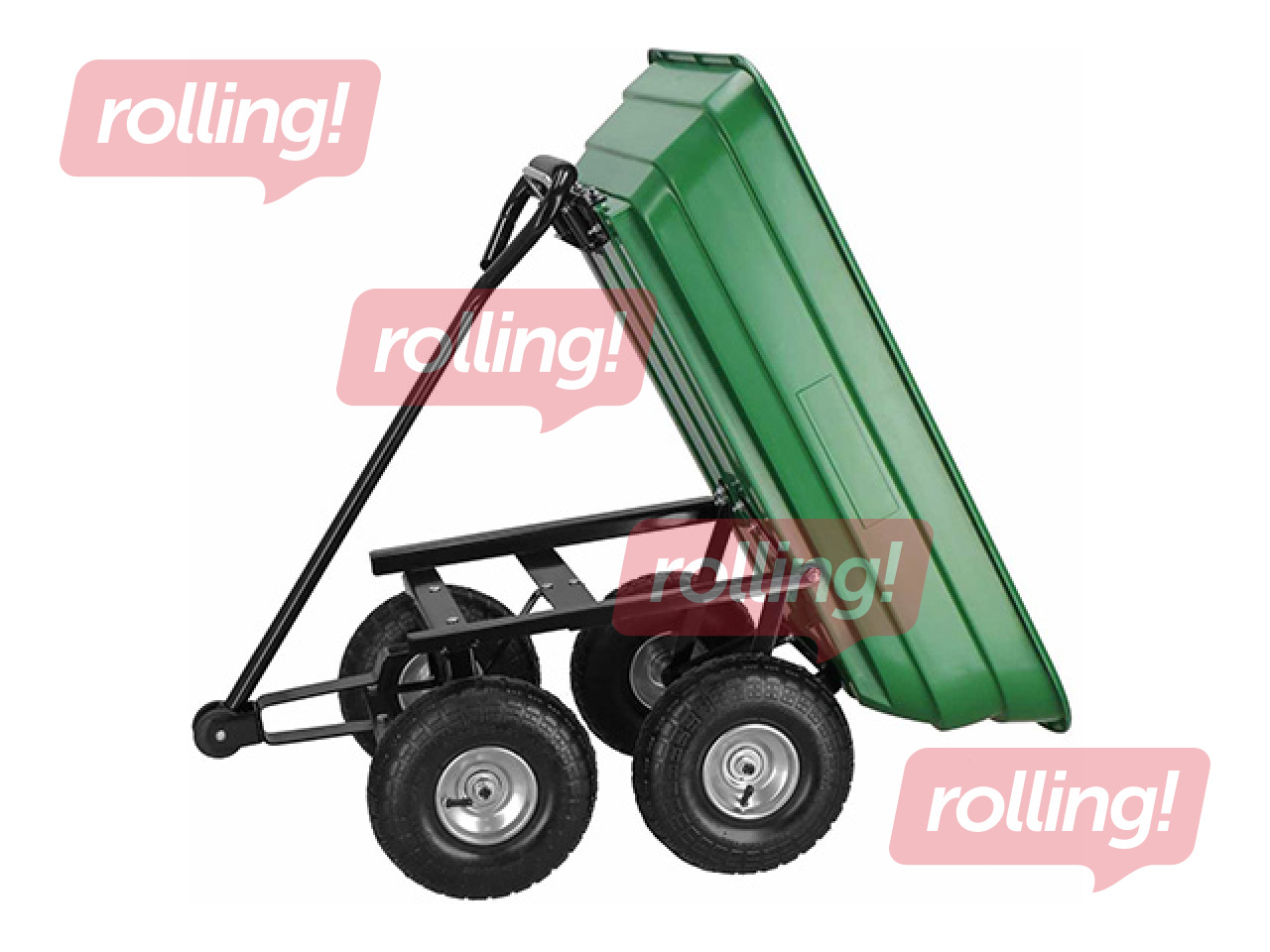 Садовая тележка Springos, зеленая, грузоподъёмность 250кг