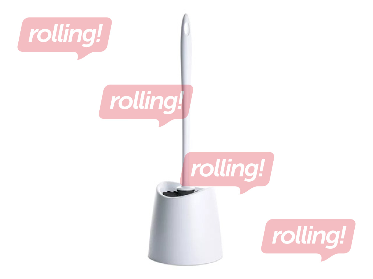 Tualetes birste Tatay Standard, ar turētāju, plastmasa, balta