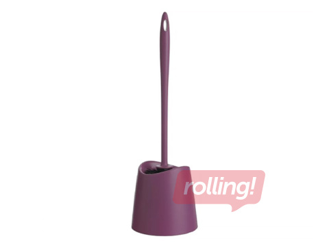 Tualetes birste Tatay Standard, ar turētāju, plastmasa, baklažāna krāsā