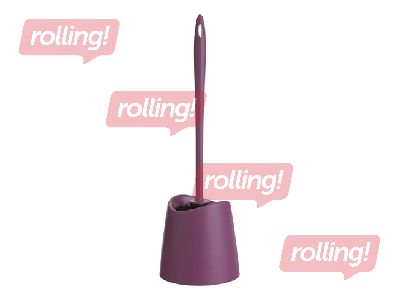 Tualetes birste Tatay Standard, ar turētāju, plastmasa, baklažāna krāsā