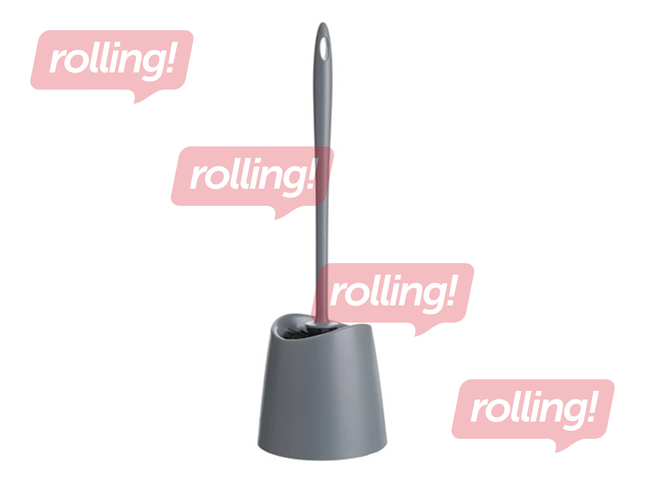 Toilet brush Tatay Standard, with holder, plastic, grey