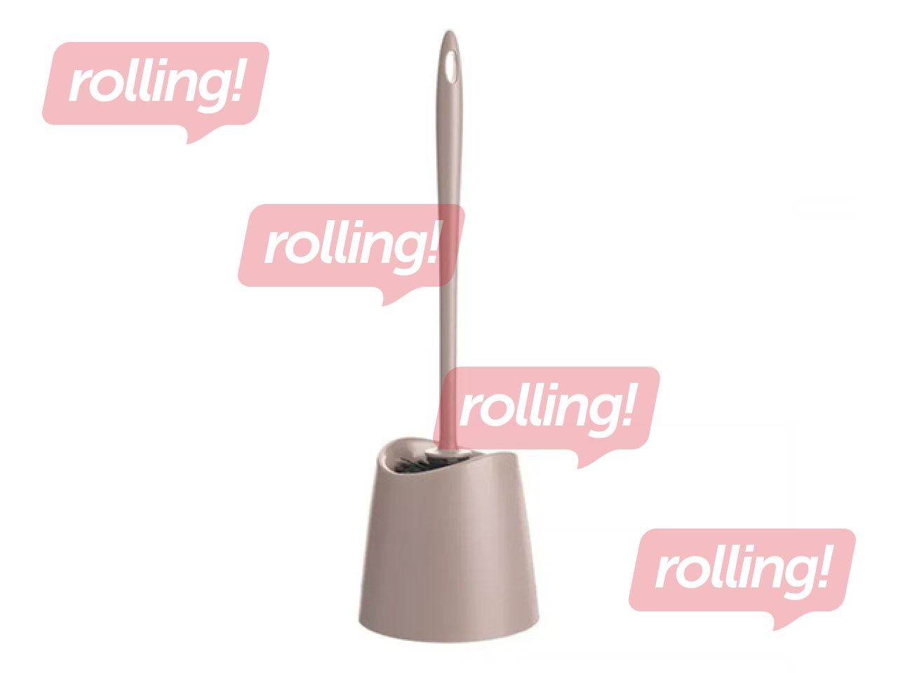 Tualetes birste Tatay Standard, ar turētāju, plastmasa, brūna