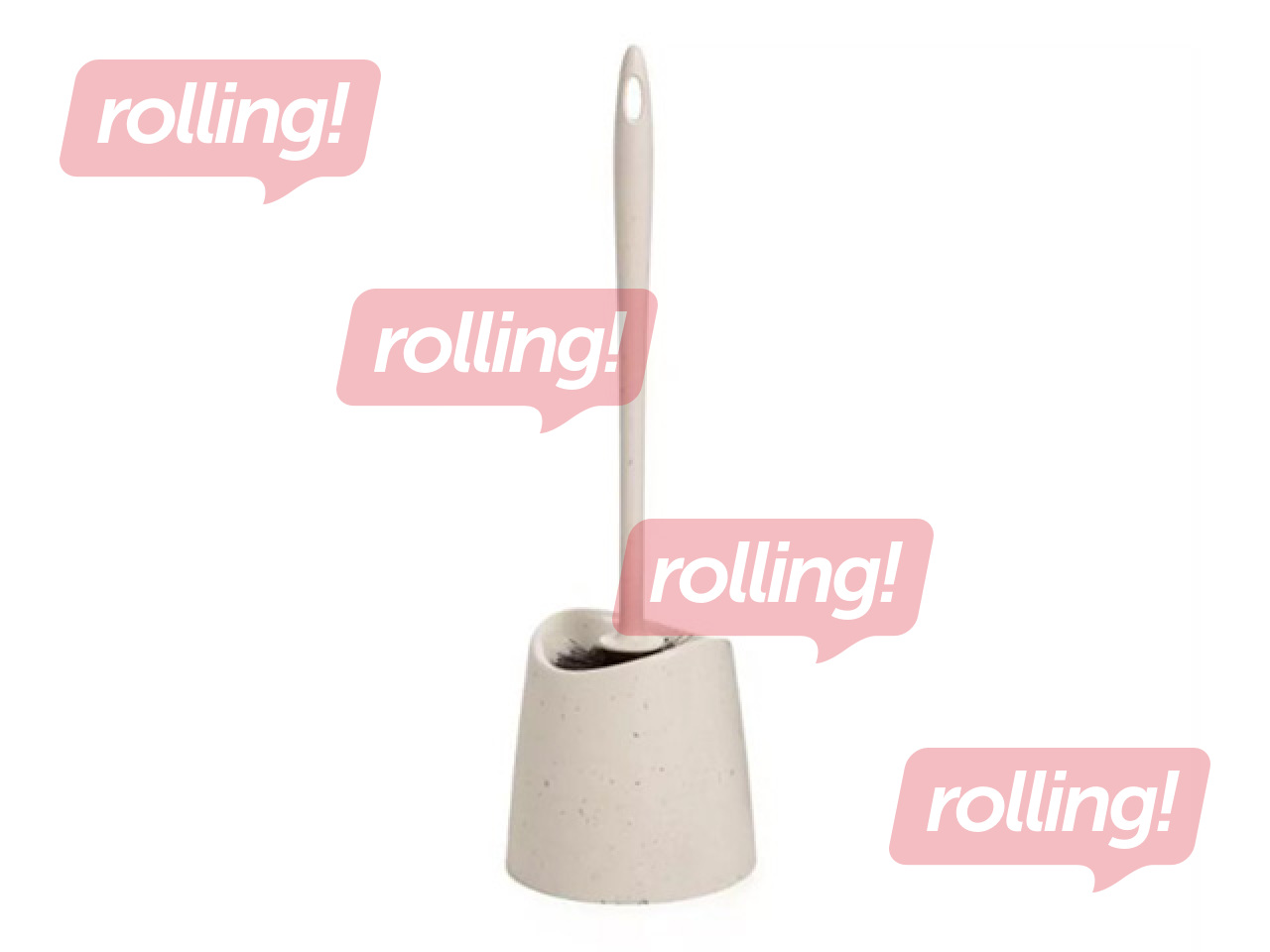 Туалетная щётка Tatay Standard Ecohome, с держателем, пластик, бежевый