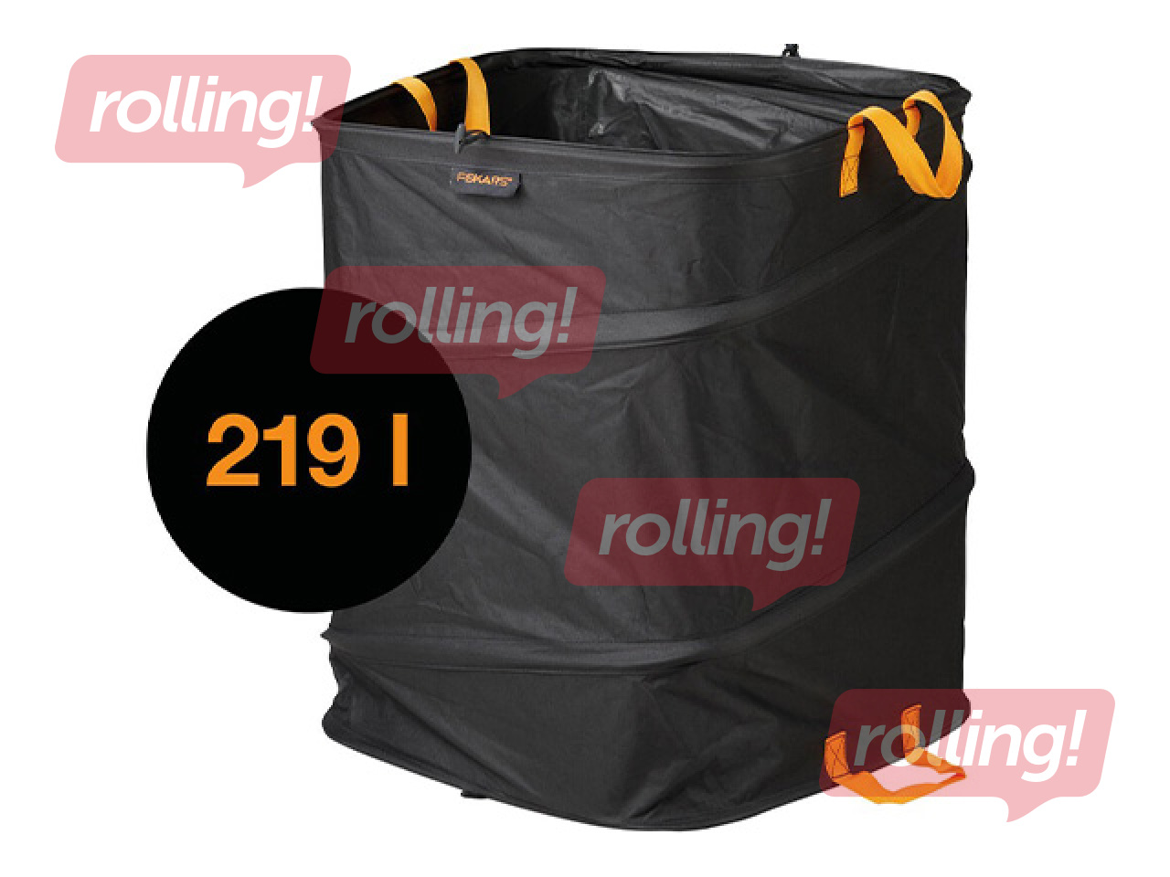 Dārza maiss Fiskars Ergo, salokāms, melns, 219l