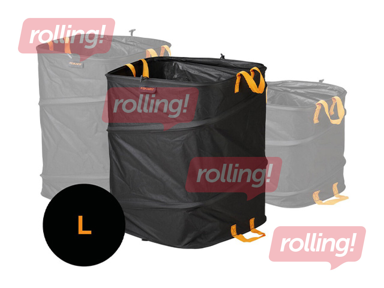 Dārza maiss Fiskars Ergo, salokāms, melns, 219l