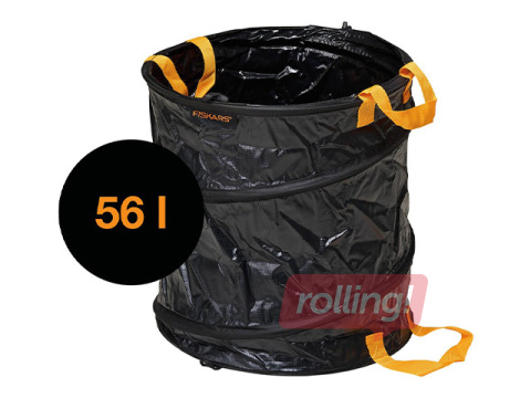 Dārza maiss Fiskars Solid, salokāms, melns, 56l