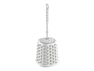 Toilet brush with holder Dunyaplastik Rattan, plastic, white