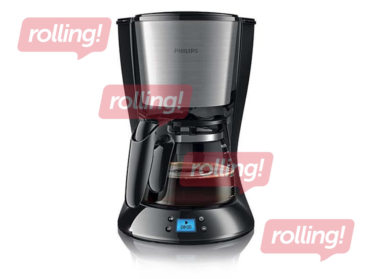 Kafijas aparāts ar taimeri PHILIPS Daily Collection HD7459/20, metāls/melns