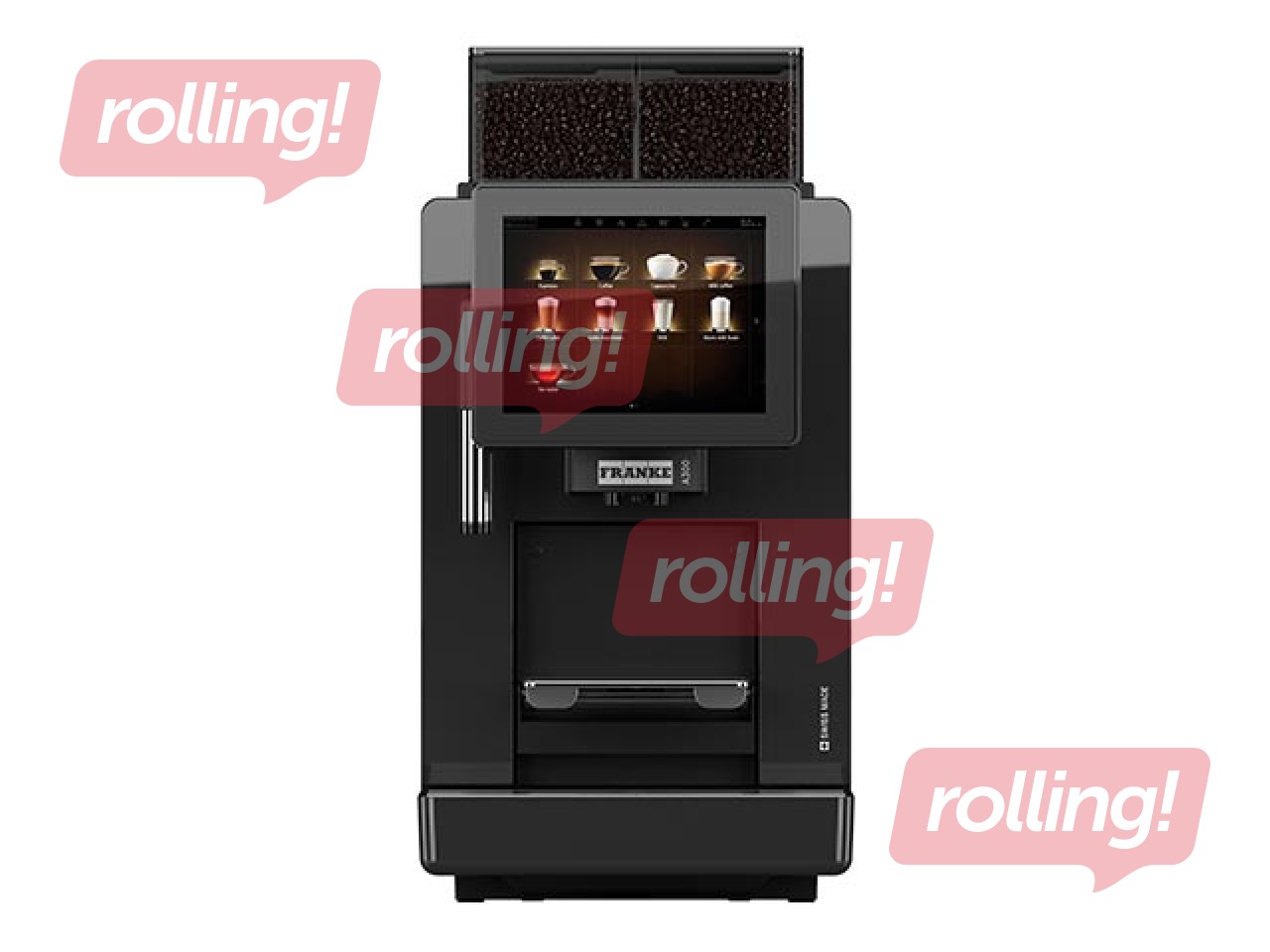 Kafijas automāts Franke A300 MS EC ar ūdens pieslēgumu un pulvera tvertni, melns