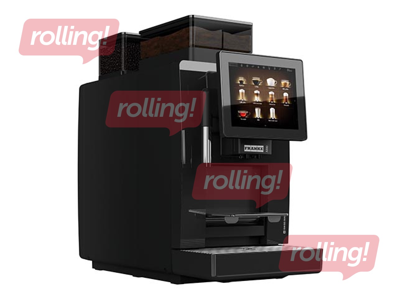 Kafijas automāts Franke A300 MS EC ar ūdens pieslēgumu un pulvera tvertni, melns