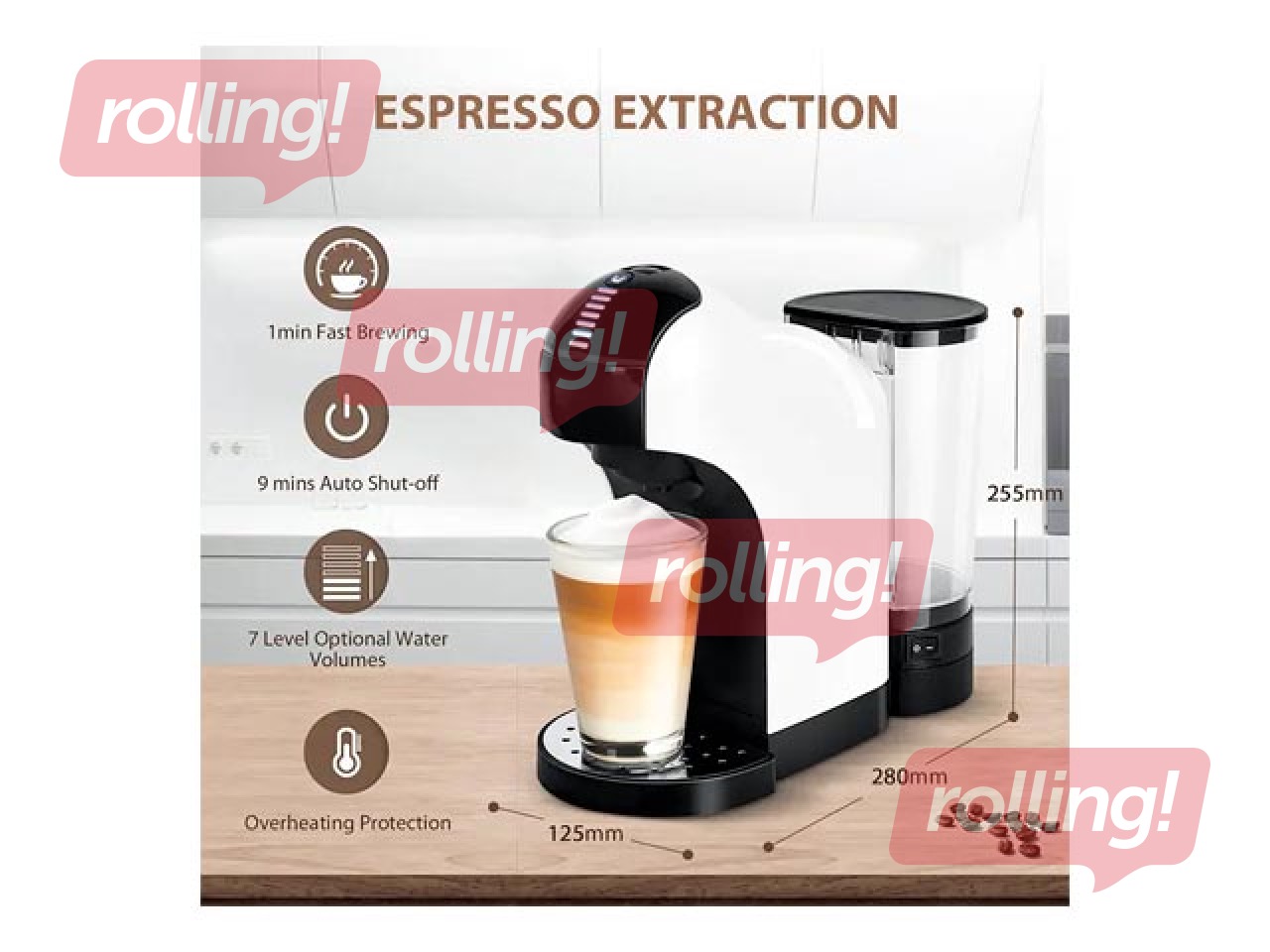 Kapsulu kafijas automāts Ufesa Bellagio, balts