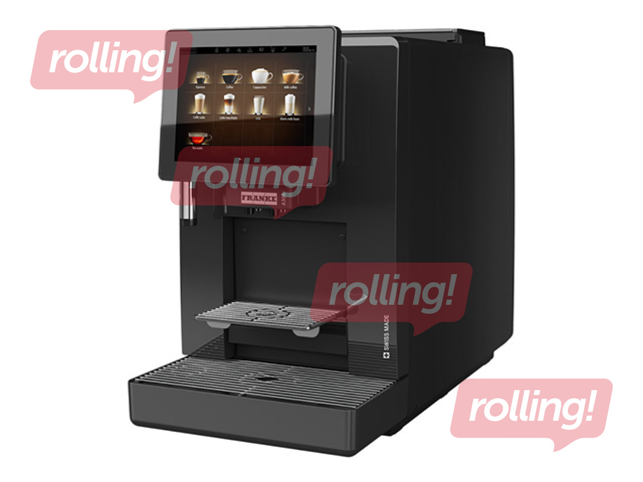 Kafijas automāts Franke A300 MS EC, ar ūdens pieslēgumu un 2 pulvera tvertnēm, melns
