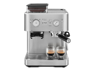 Kafijas automāts KitchenAid ar kafijas dzirnaviņām, nerūsējošā tērauda