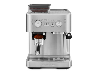 Kafijas automāts KitchenAid ar kafijas dzirnaviņām, nerūsējošā tērauda