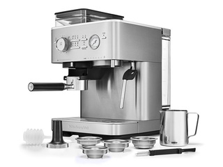 Kafijas automāts KitchenAid ar kafijas dzirnaviņām, nerūsējošā tērauda