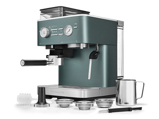 Kafijas automāts KitchenAid ar kafijas dzirnaviņām, khaki