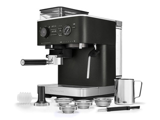 Kafijas automāts KitchenAid ar kafijas dzirnaviņām, čuguna melns