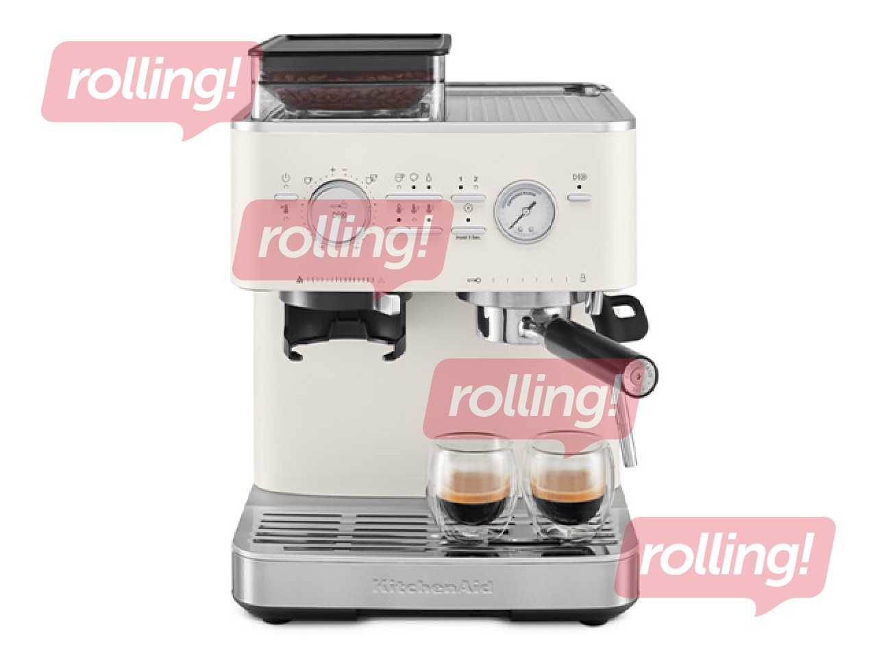 Kafijas automāts KitchenAid ar kafijas dzirnaviņām, porcelāna