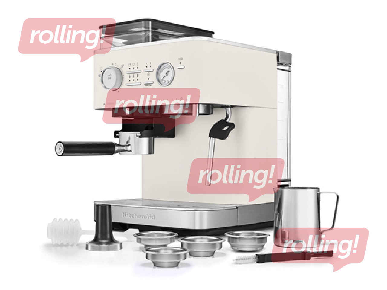 Kafijas automāts KitchenAid ar kafijas dzirnaviņām, porcelāna