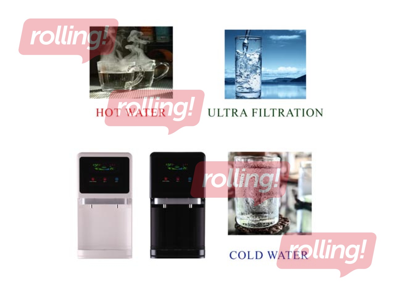 Dzeramā ūdens sagatavošanas un lietošanas iekārta, PEARL UF (HOT-COLD-RO)