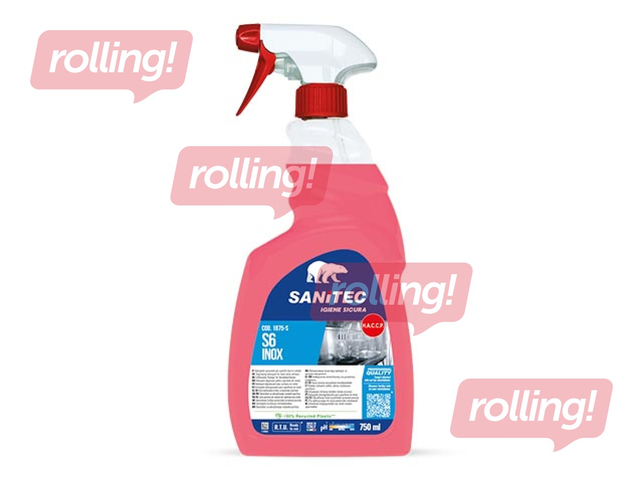 Nerūsējošā tērauda tīrīšanas līdzeklis Sanitec S6 Inox, 750ml