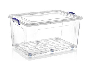 Uzglabāšanas kaste uz riteņiem ar vāku, 69 x 47 x h 35 cm , 80 l