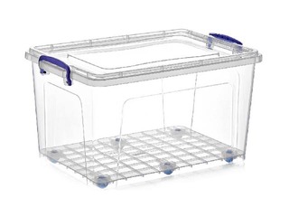 Storage box on wheels with cover, 56 x 37 x h 30 cm , 42 l