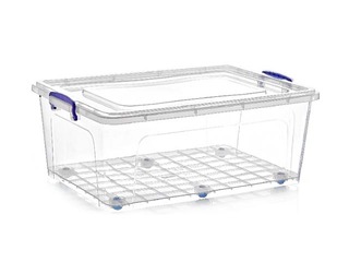 Kast ratastega ja kaanega, 69 x 47 x h 27 cm , 58 l