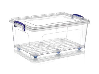 Ящик для хранения на колесиках с крышкой, 55 x 37 x в 24 см, 30 л