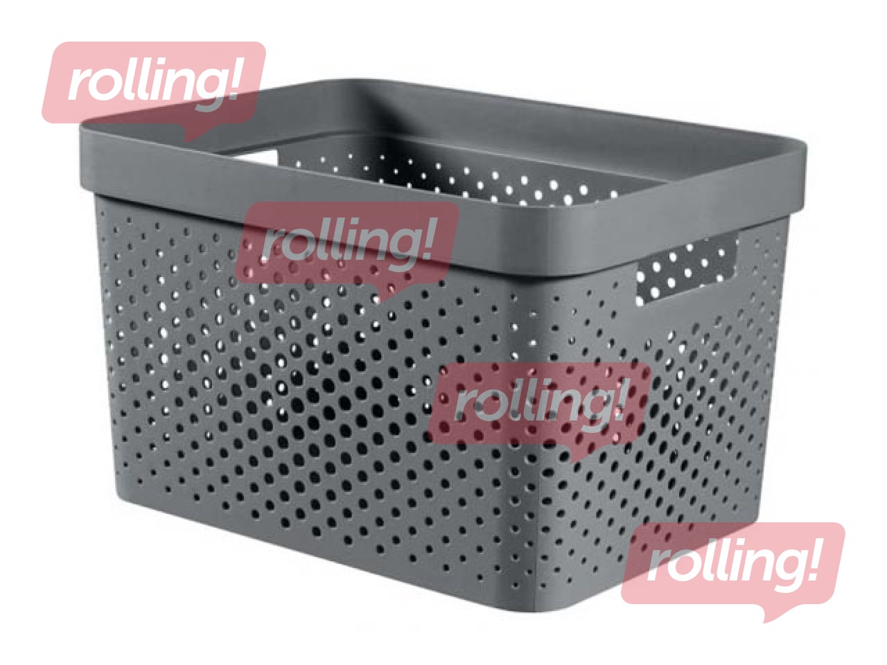 Kaste uzglabāšanai Infinity Recycled, bez vāka, 17L, tumši pelēka