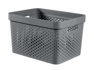 Kaste uzglabāšanai Infinity Recycled, tumši pelēka, 17l
