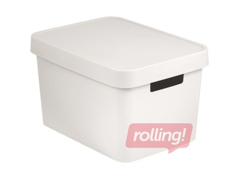 Kaste ar vāku Curver Infinity Recycled, balta, 36x27x22cm, 17l