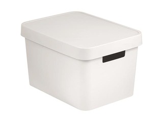 Kaste ar vāku Curver Infinity Recycled, balta, 36x27x22cm, 17l
